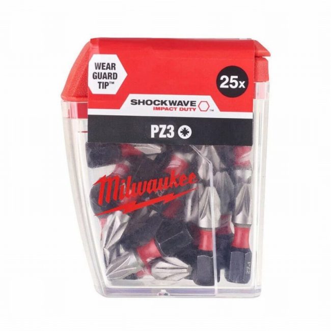 Milwaukee 4932472043 PZ3 25mm Impact Screwdriver Bits - 25pc