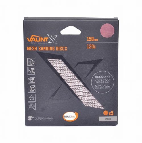 Vaunt X1357031 150mm 120 Grit Mesh Net Sanding Discs – Pack of 5
