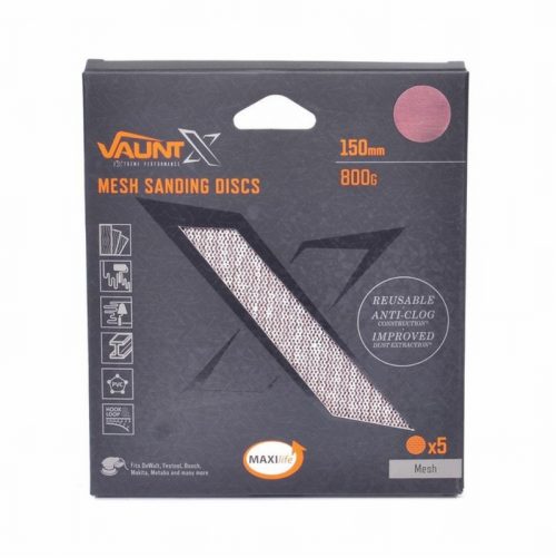 Vaunt X1357035 150mm 800 Grit Mesh Net Sanding Discs – Pack of 5