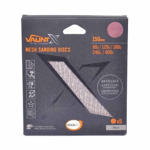 Vaunt X1357036 150mm Grits Mesh Net Sanding Discs – Pack of 5