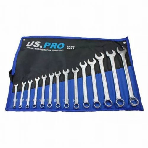 US PRO BER2277 Metric Combination Spanner Set – 14 Piece
