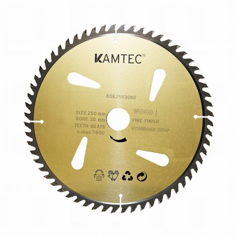 Kamtec KSK2503060  250mm 30bore 60Z Gold Saw Bade For Wood