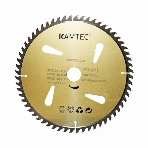 Kamtec KSK2503060  250mm 30bore 60Z Gold Saw Bade For Wood