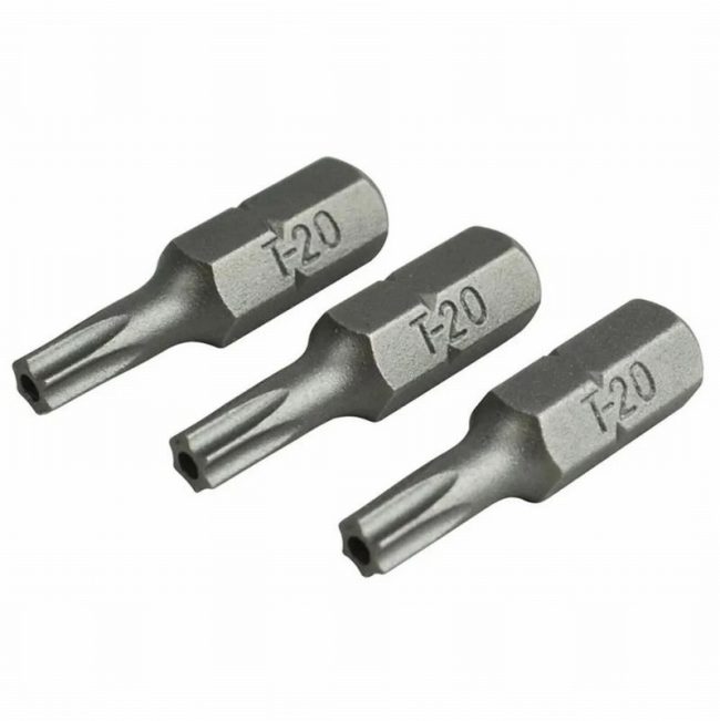 Faithfull FAISBT2025S S2 x 25mm - 3pc Steel Security Bits T20S