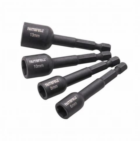 Faithfull FAISBMNUT4S 4 Piece Impact Nut Driver Set