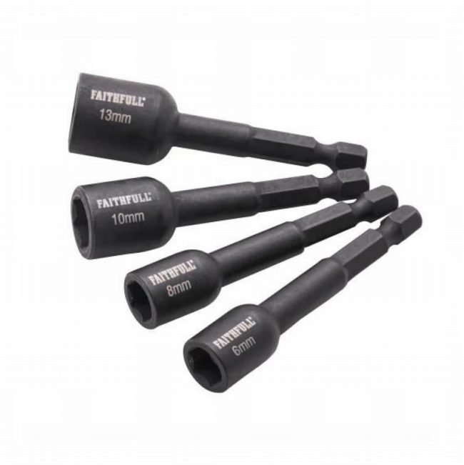 Faithfull FAISBMNUT4S 4 Piece Impact Nut Driver Set