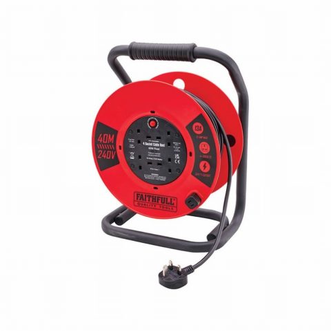 Faithfull FPPCR40240HD 40m 13A Heavy Duty Cable Reel