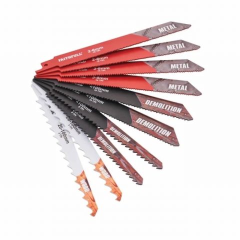 Faithfull FAISBSSET10C 10 Piece Sabre Saw Blade Set