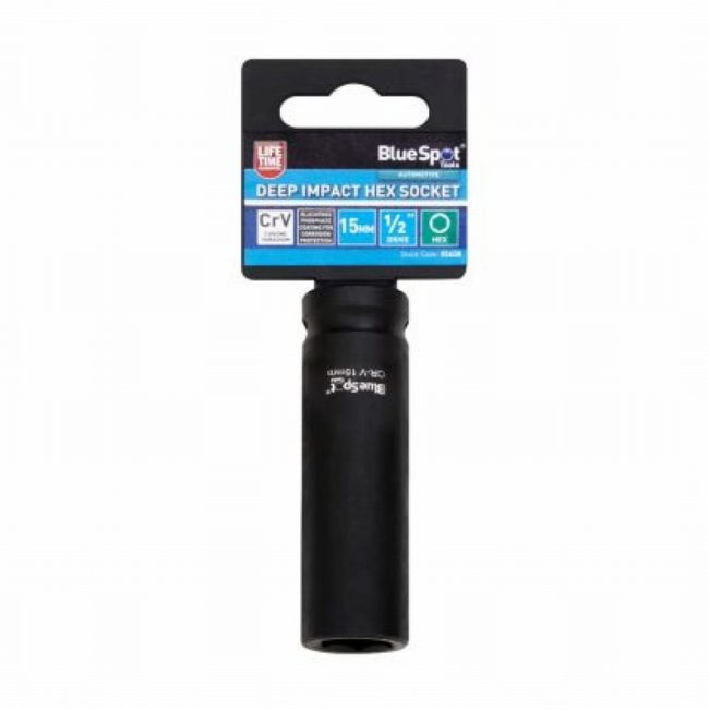 Blue Spot 01658 15mm Individual Deep Impact Hex Socket