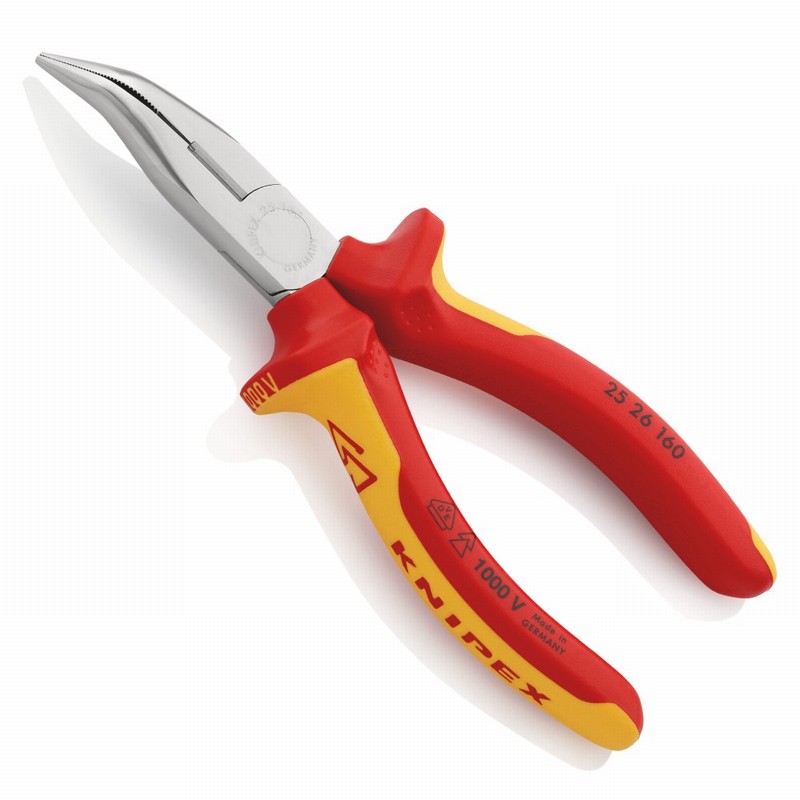 Knipex KPX2526160 160mm VDE Insulated Snipe Nose Cutting Pliers
