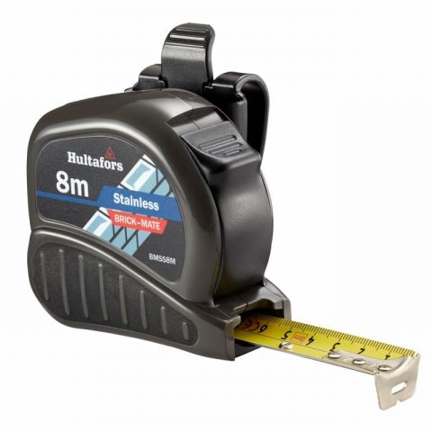 Hultafor BMSS8M 8m Brick-Mate Stainless Steel Pocket Tape Metric
