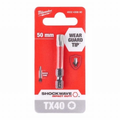 Milwaukee 4932430890 SHOCKWAVE TX40 50mm Impact Screwdriver Bit