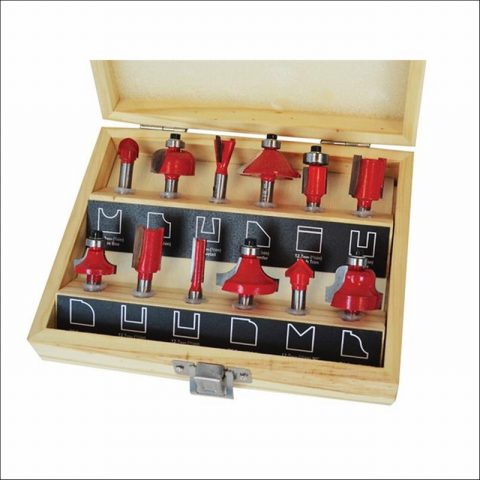 Faithfull FAIRBS12 Router Bit Set of 12 TCT 1/4in
