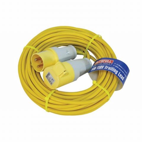 Faithfull FPPTL14ML 110V 14m Trailing Lead Plug and Socket