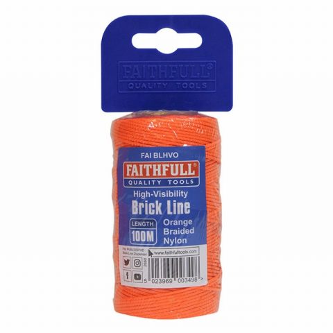 Faithful FAIBLHVOl Hi-Vis Nylon Brick Line 100m Orange