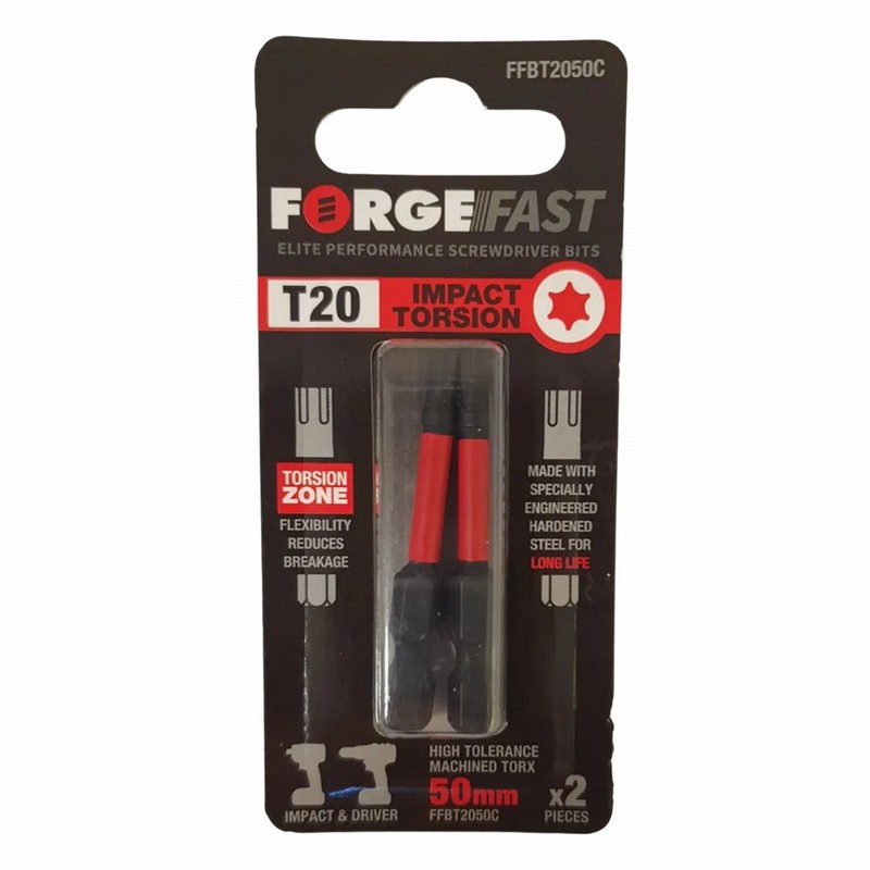 ForgeFast FFBT2050C T20x50mm Impact Bit Card 2 pc