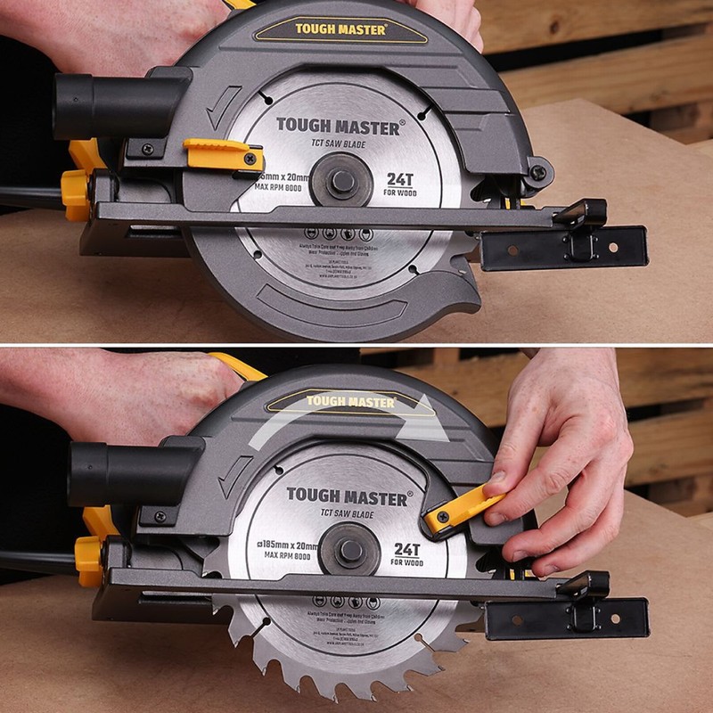 TOUGH MASTER TM-CS185 185mm Circular Saw 1400W with Guide & Adap - Image 3
