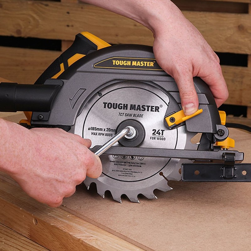 TOUGH MASTER TM-CS185 185mm Circular Saw 1400W with Guide & Adap - Image 6