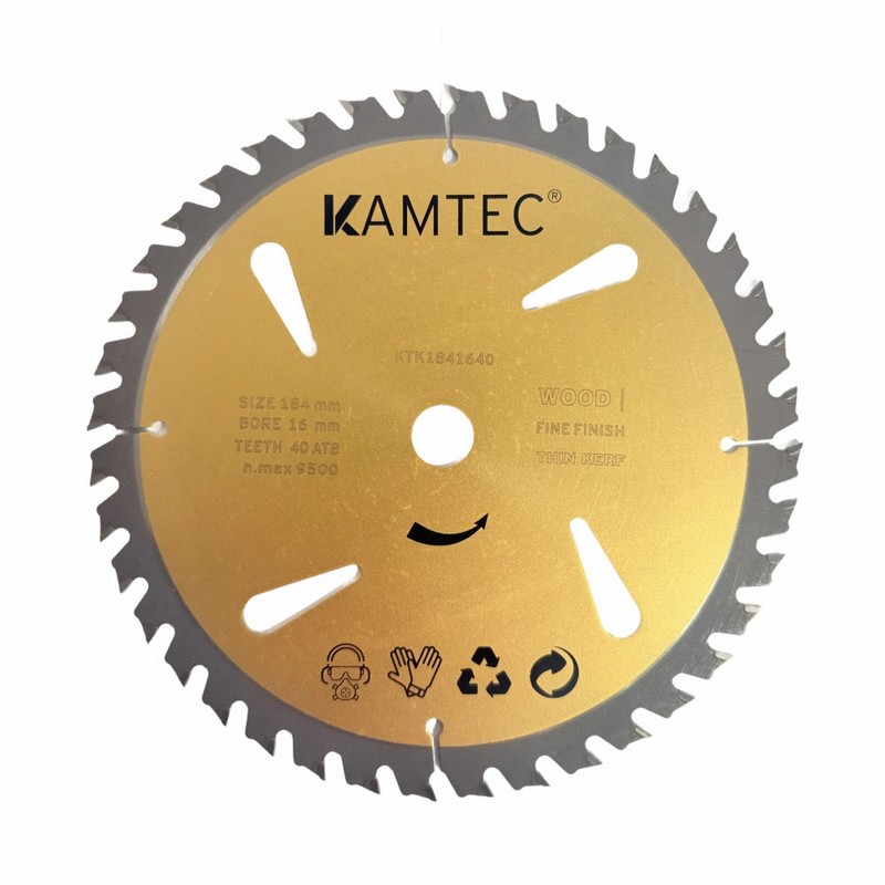 Kamtec KTK1841640 184mm 16 bore 40Z Gold Saw Blade For Wood