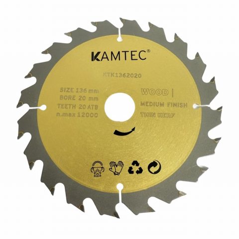 Kamtec KTK1362020 136mm 20bore 20Z Gold Saw Blade For Wood