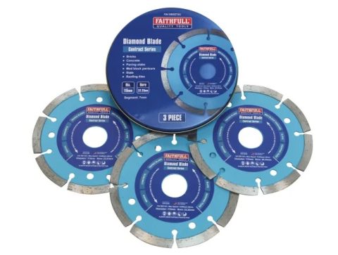 Faithfull FAIDBSET3C 115×22.2mm Contract Diamond Blades (Pack 3)