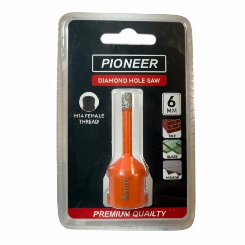 Pioneer DHM1406 6mm Diamond Hole Saw M14 Thread Blistered