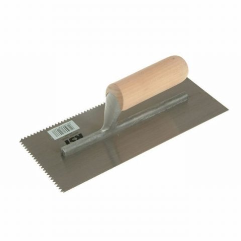 RST RST153DT 280x115mm Notched Trowel 5mm Notches Wooden Handle