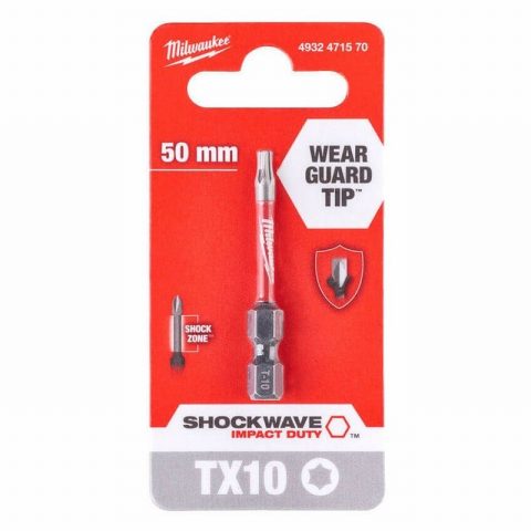 Milwaukee 4932471570 50mm TX10 SHOCKWAVE™ Screwdriver Bit