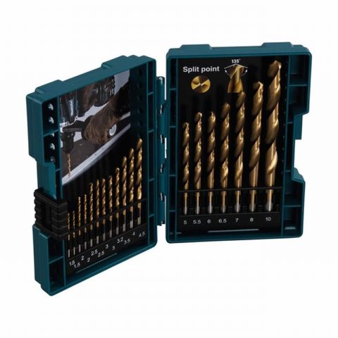 Makita D-67527 HSS TiN Metal Drill Bit Set – 19 piecce