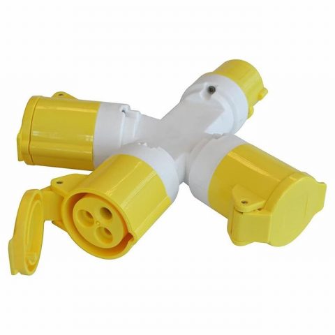 Faithfull FPPSOCK3WAY 110V  3-Way Splitter