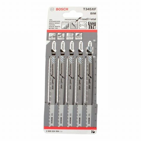 Bosch T345XF For Wood & Metal Jigsaw Blades – 5pc