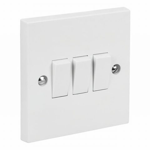 Light Switch 3 Gang 2 Way Clam Pack