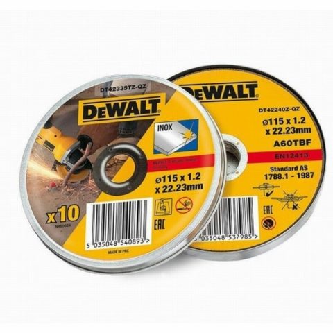 Dewalt DT42335TZ 115mm Metal Flat Cutting Discs – Pack of 10