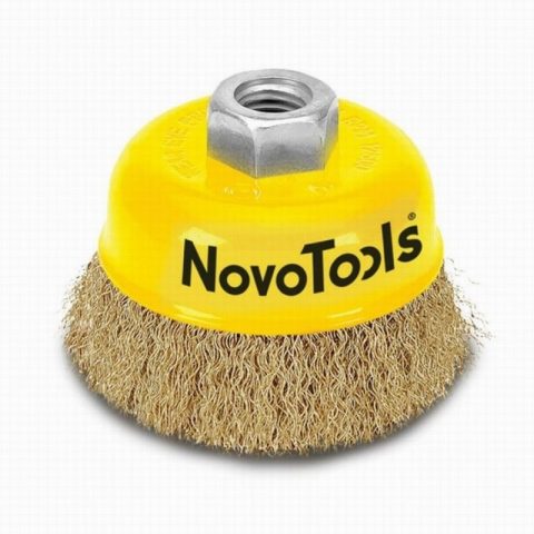 Novo Tools NTWB8514BC 85mm Crimped Brass Cup Brush