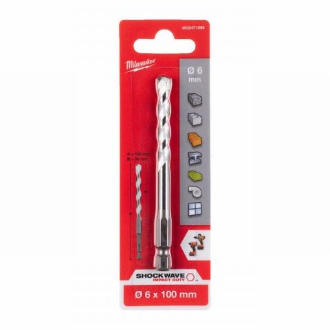 Milwaukee 4932471096 6.0mm x 100mm Multi Material Drill Bit