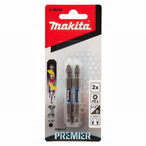 Makita E-06292 PZ2 65mm Screwdriver Bit – Pack of 2