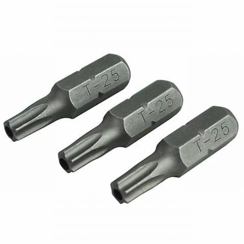Faithfull FAISBT2525 S2 x 25mm TX25 Steel Security Bits – 3pc