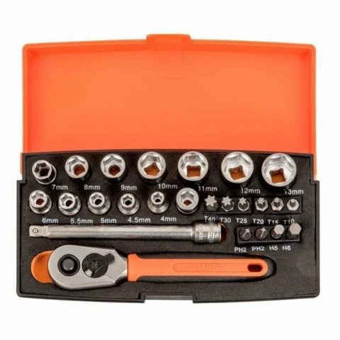 Bahco SL25 1/4″ Drive Metric Socket Set – 25 Piece