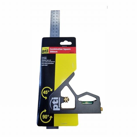 PTI PTI0702 300mm 12″ Black Combination Square