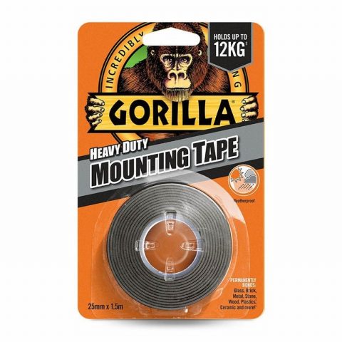 Gorilla 068689 1.5m Heavy Duty Double Sided Mounting Tape Black