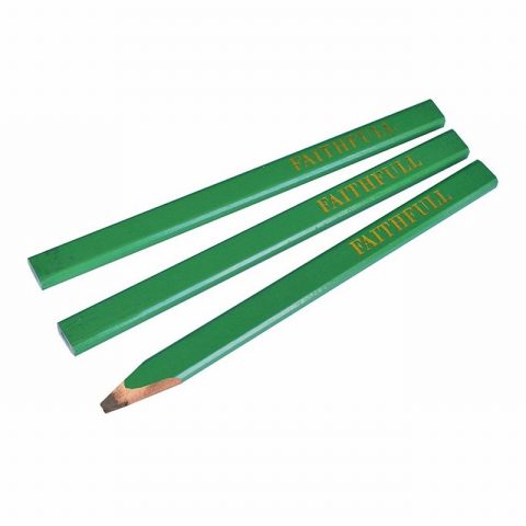Faithfull FAICPG Green / Hard Carpenter’s Pencils – Pack of 3