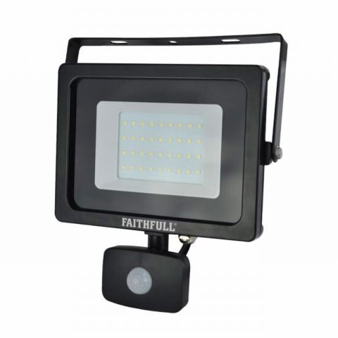 Faithfull FPPSLWM30S LED Security Light with PIR 30W 2400 Lumen