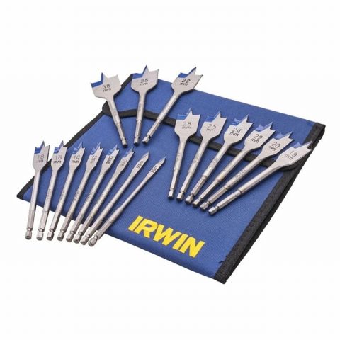 Irwin IW4041002 Blue Grove Flat Bit Set – 17 pieces