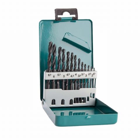 Makita D-54075 1.5-6.5mm HSS-R Drill Bit Set – 13 Piece