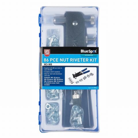 Blue Spot 09106 M3-M8 Nut Riveter Kit – 86 Piece