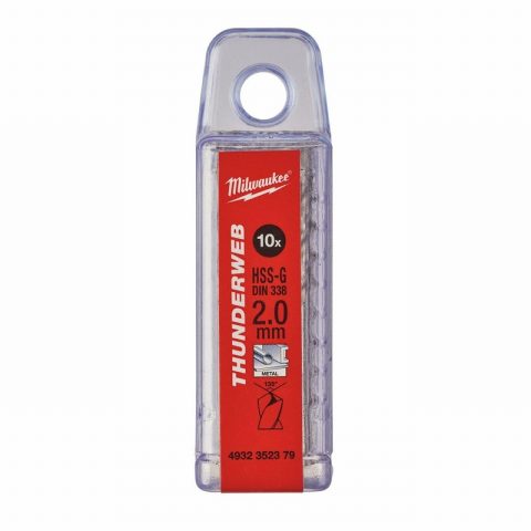 Milwaukee 4932352379 2.0mm Thunderweb HSS-G Metal Drill Bit-10pc