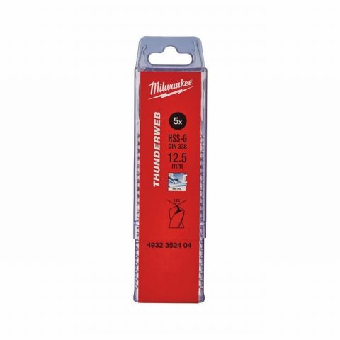 Milwaukee 4932352404 12.5mm Thunderweb HSS-G Metal Drill Bit-5pc