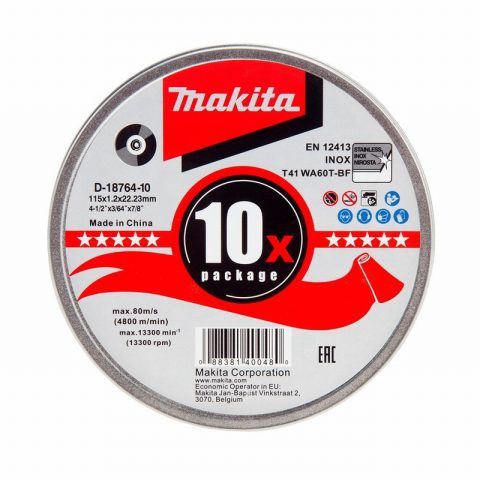 Makita D-18764-10 115mm x 1.2mm Thin Cutting Disc – Pack of 10