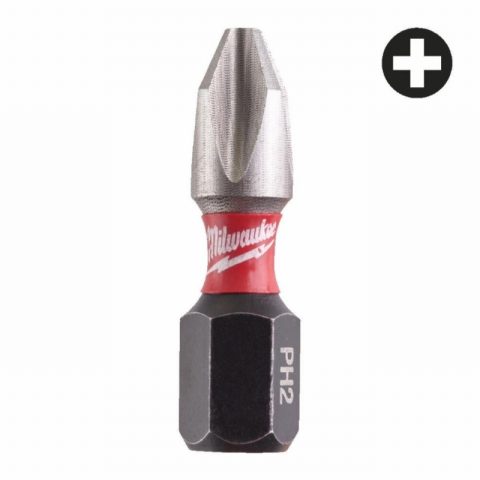 Milwaukee 4932430853 25mm PH2 Shockwave Screw Bits – Pack of 25