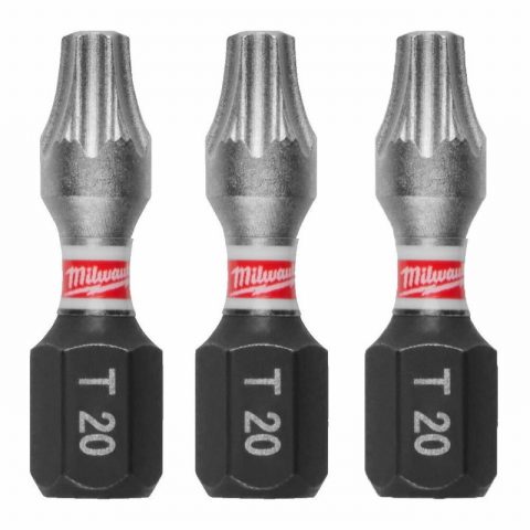 Milwaukee 4932500363 TX20 25mm SHOCKWAVE Screw Bits – Pack of 3